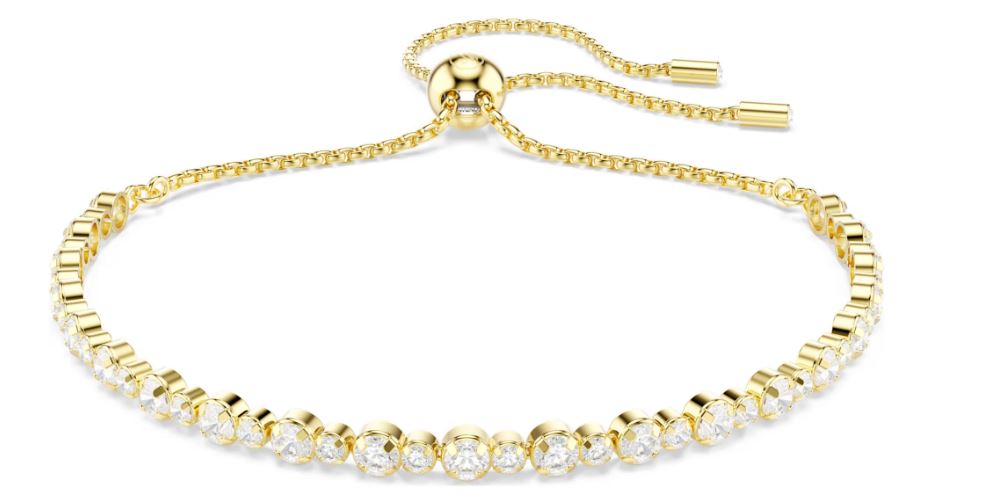 SWAROVSKI - BRACELET TENNIS MATRIX TAILLE RONDE, BLANC, PLACAGE DE TON OR SWAROVSKI - BRACELET TENNIS MATRIX TAILLE RONDE, BLANC, PLACAGE DE TON OR