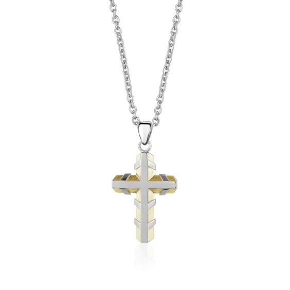 CHAINE AVEC PENDENTIF CROIX ARZ STEEL